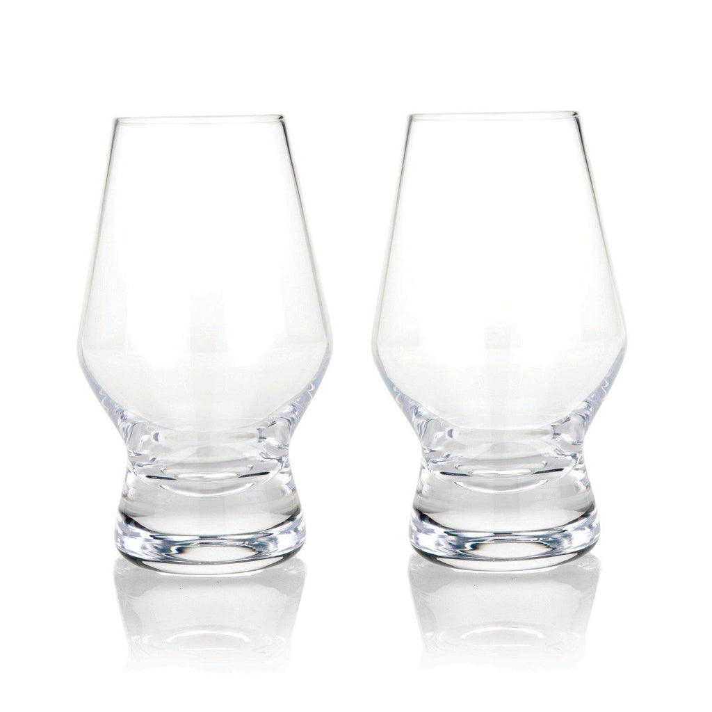 Viski Admiral Highball Glasses, Faceted Lead-Free Crystal Tumblers, Set Of 2,  Holds 9 Oz